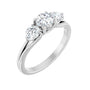 Sapphire Row Lab-Grown Round Diamond Hidden-Detail Three-Stone Engagement Ring - 14K White Gold