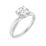 Sapphire Row Lab-Grown Round Diamond Low-Profile Solitaire Engagement Ring - 14K White Gold, 1 1/2 ctw