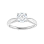 Sapphire Row Lab-Grown Round Diamond Low-Profile Solitaire Engagement Ring - 14K White Gold, 1 ctw (view 3)