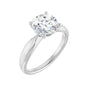 Sapphire Row Lab-Grown Round Diamond Low-Profile Solitaire Engagement Ring - 14K White Gold, 2 ctw