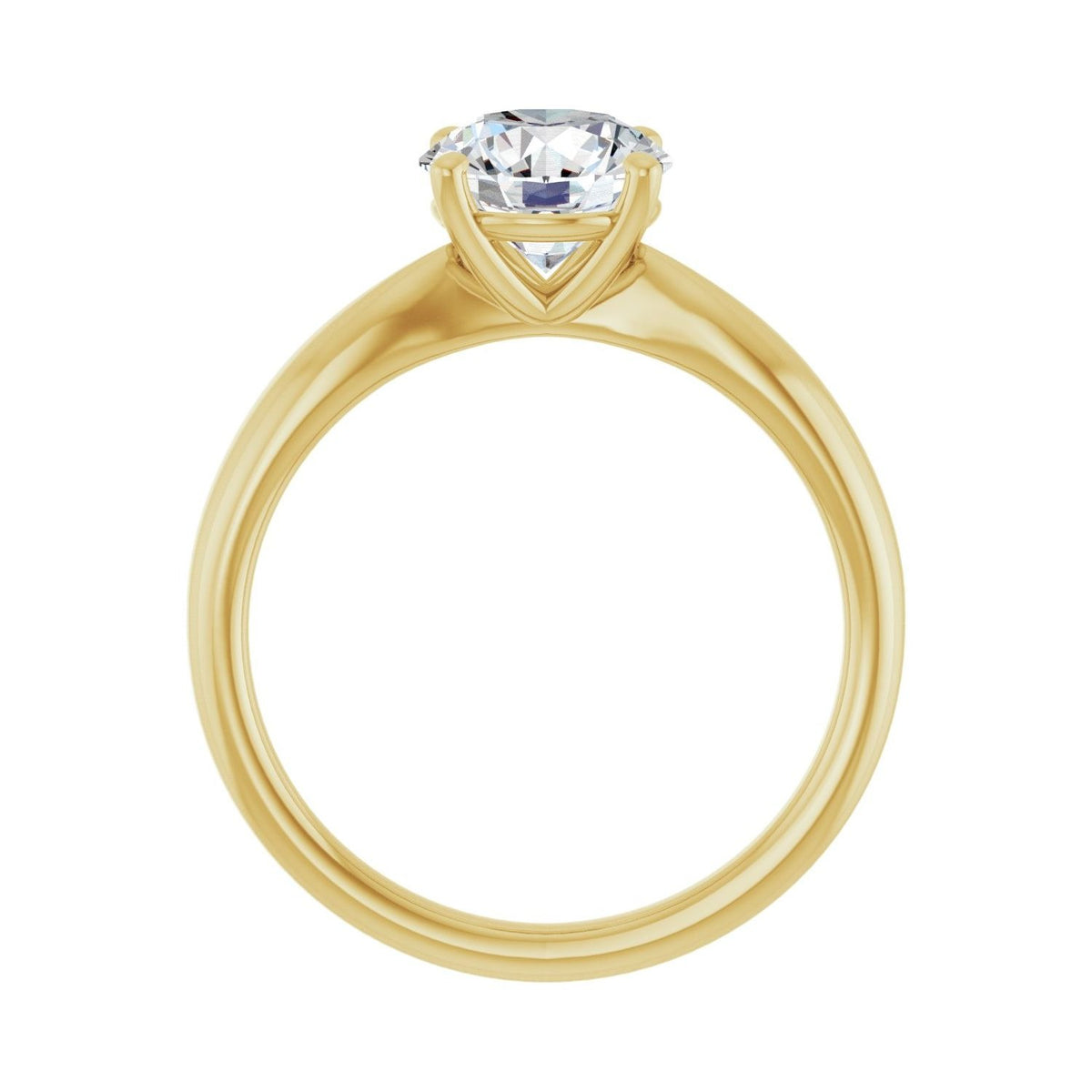 Sapphire Row Lab-Grown Round Diamond Low-Profile Solitaire Engagement Ring - 14K Yellow Gold, 1 1/2 ctw (view 2)