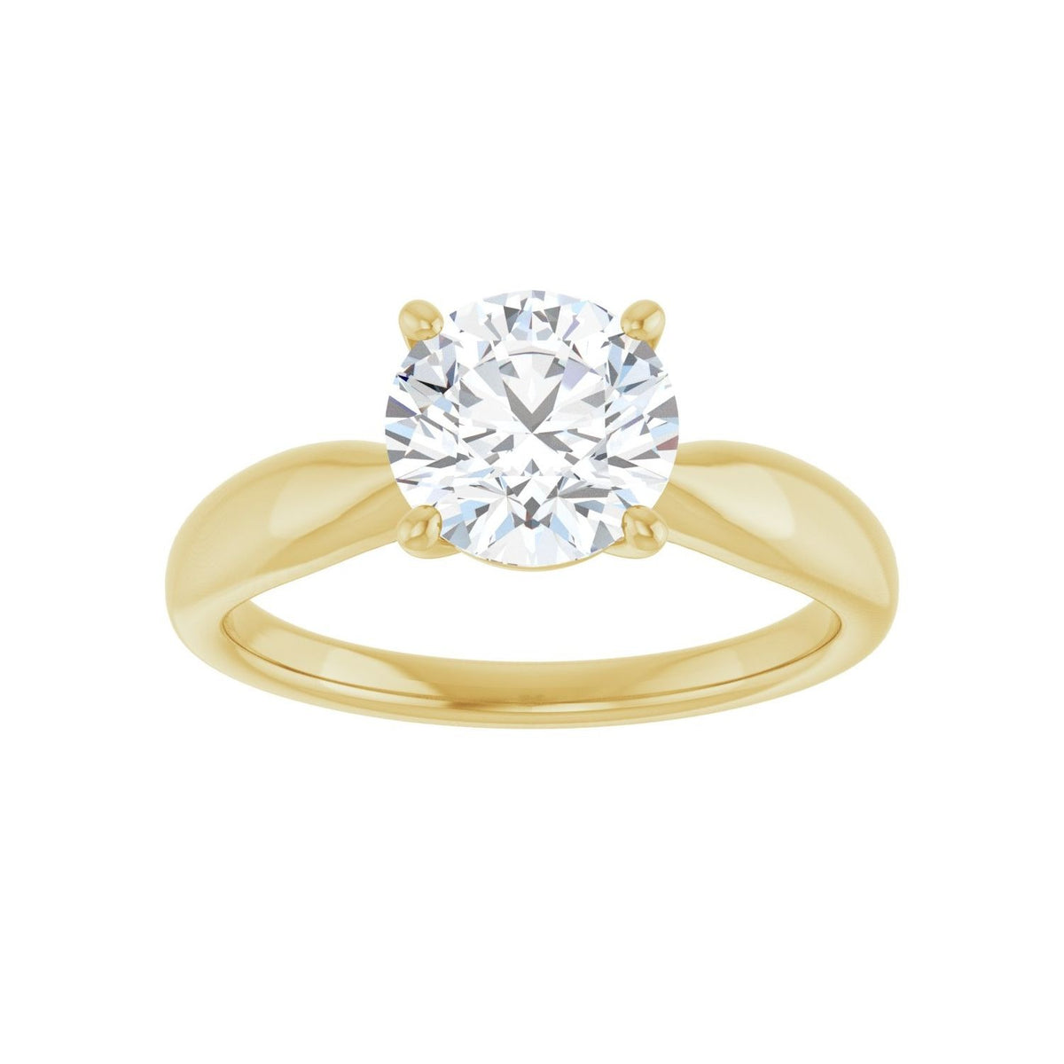Sapphire Row Lab-Grown Round Diamond Low-Profile Solitaire Engagement Ring - 14K Yellow Gold, 1 1/2 ctw (view 3)