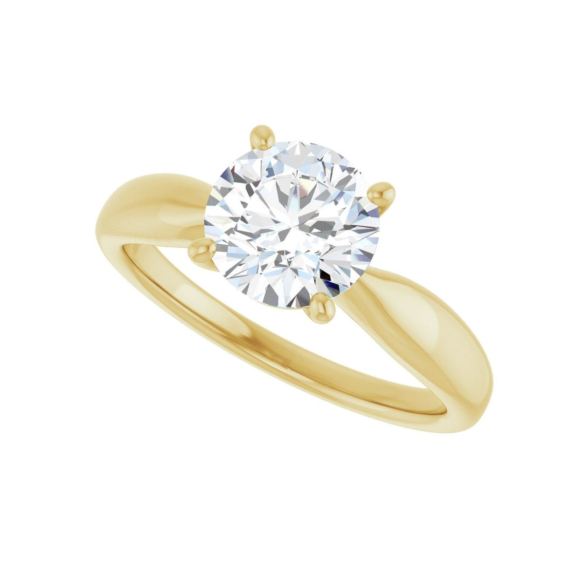 Sapphire Row Lab-Grown Round Diamond Low-Profile Solitaire Engagement Ring - 14K Yellow Gold, 1 1/2 ctw (view 5)