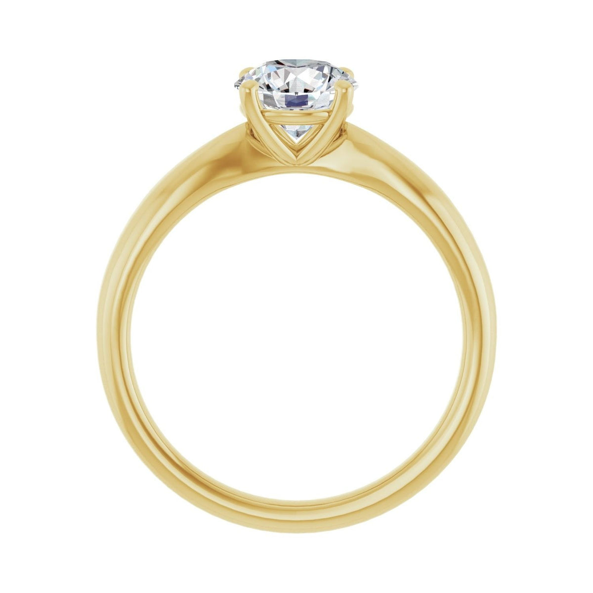 Sapphire Row Lab-Grown Round Diamond Low-Profile Solitaire Engagement Ring - 14K Yellow Gold, 1 ctw (view 2)