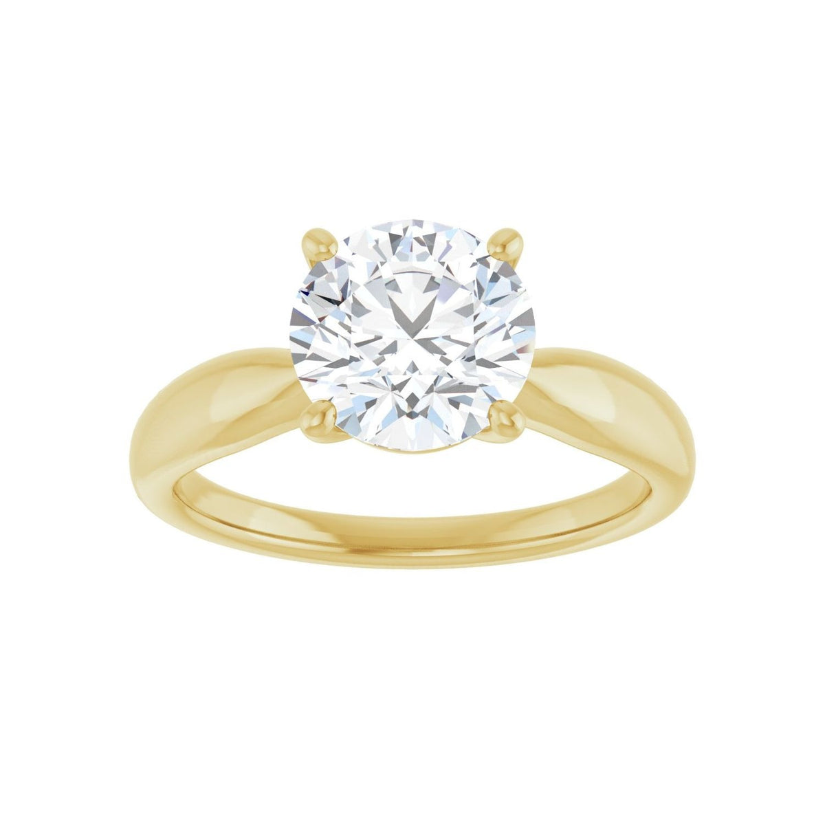 Sapphire Row Lab-Grown Round Diamond Low-Profile Solitaire Engagement Ring - 14K Yellow Gold, 2 ctw (view 3)