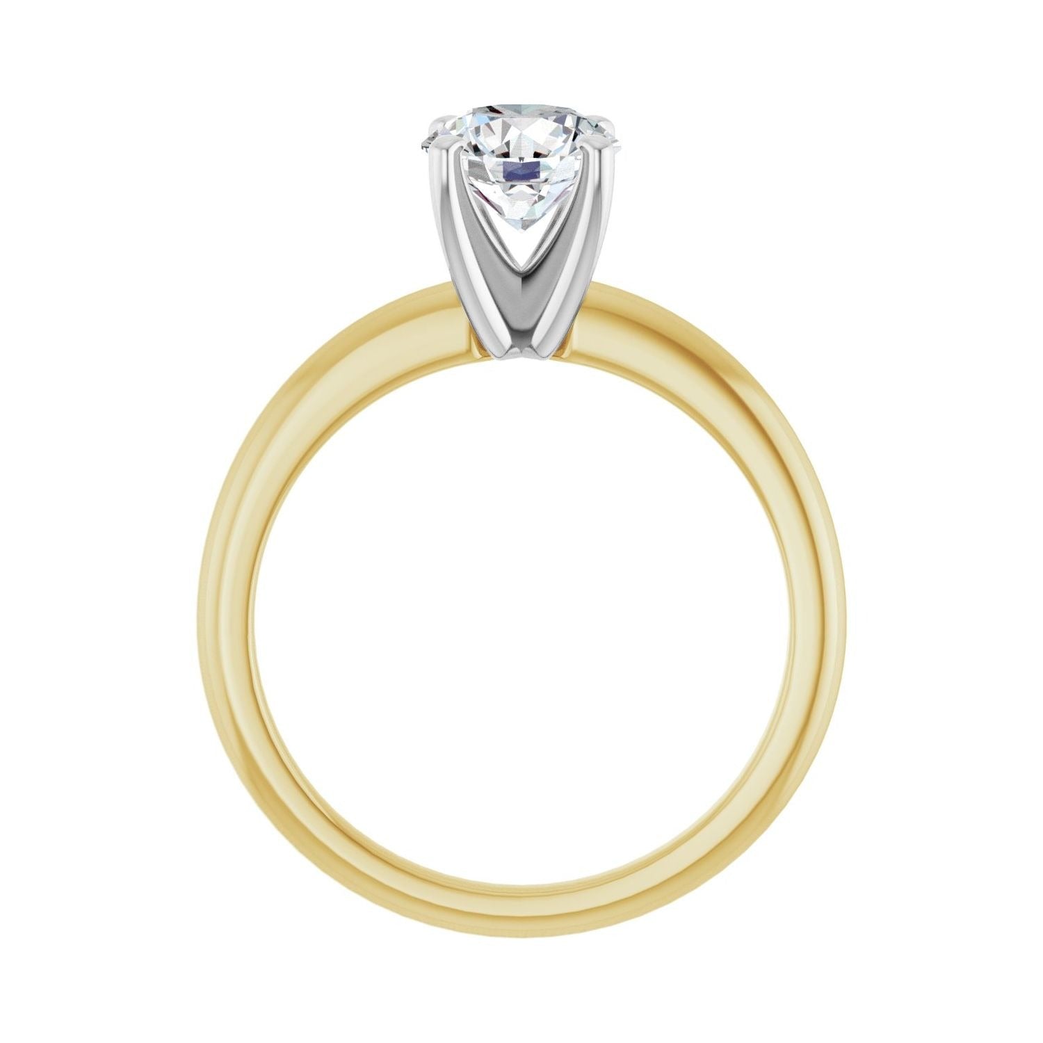 Sapphire Row Lab-Grown Round Diamond Solitaire Engagement Ring - 14K Yellow & White Gold, 1 ctw (view 2)