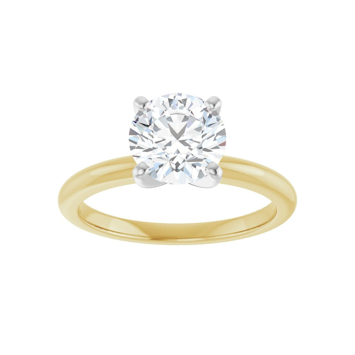 Sapphire Row Lab-Grown Round Diamond Solitaire Engagement Ring - 14K Yellow & White Gold, 1 1/2 ctw (view 3)
