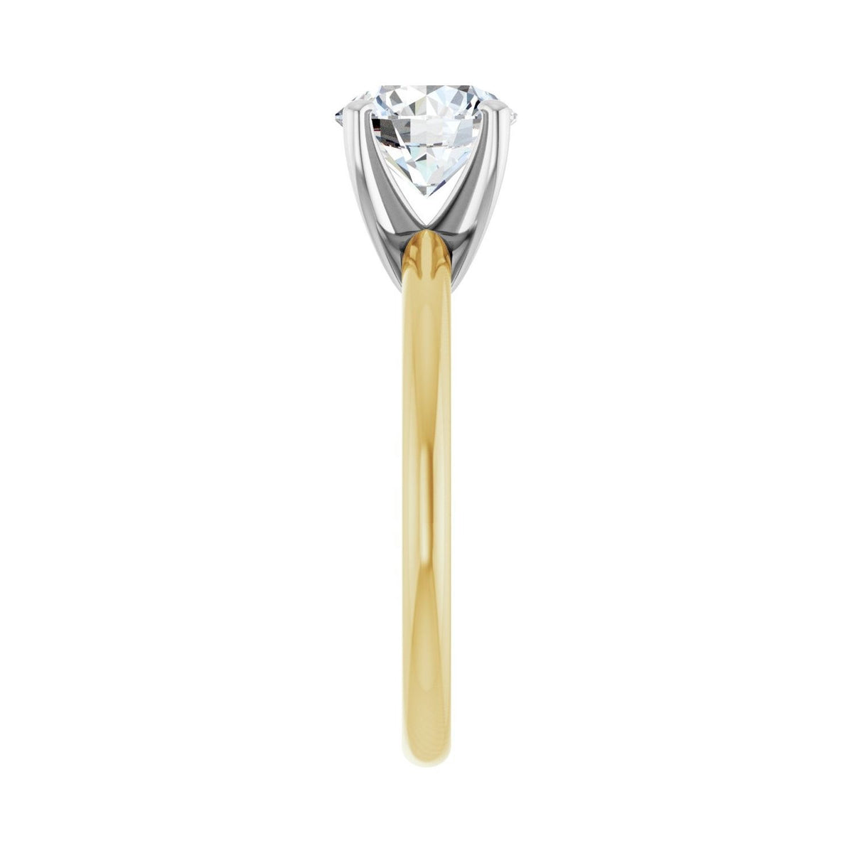 Sapphire Row Lab-Grown Round Diamond Solitaire Engagement Ring - 14K Yellow & White Gold, 1 1/2 ctw (view 4)