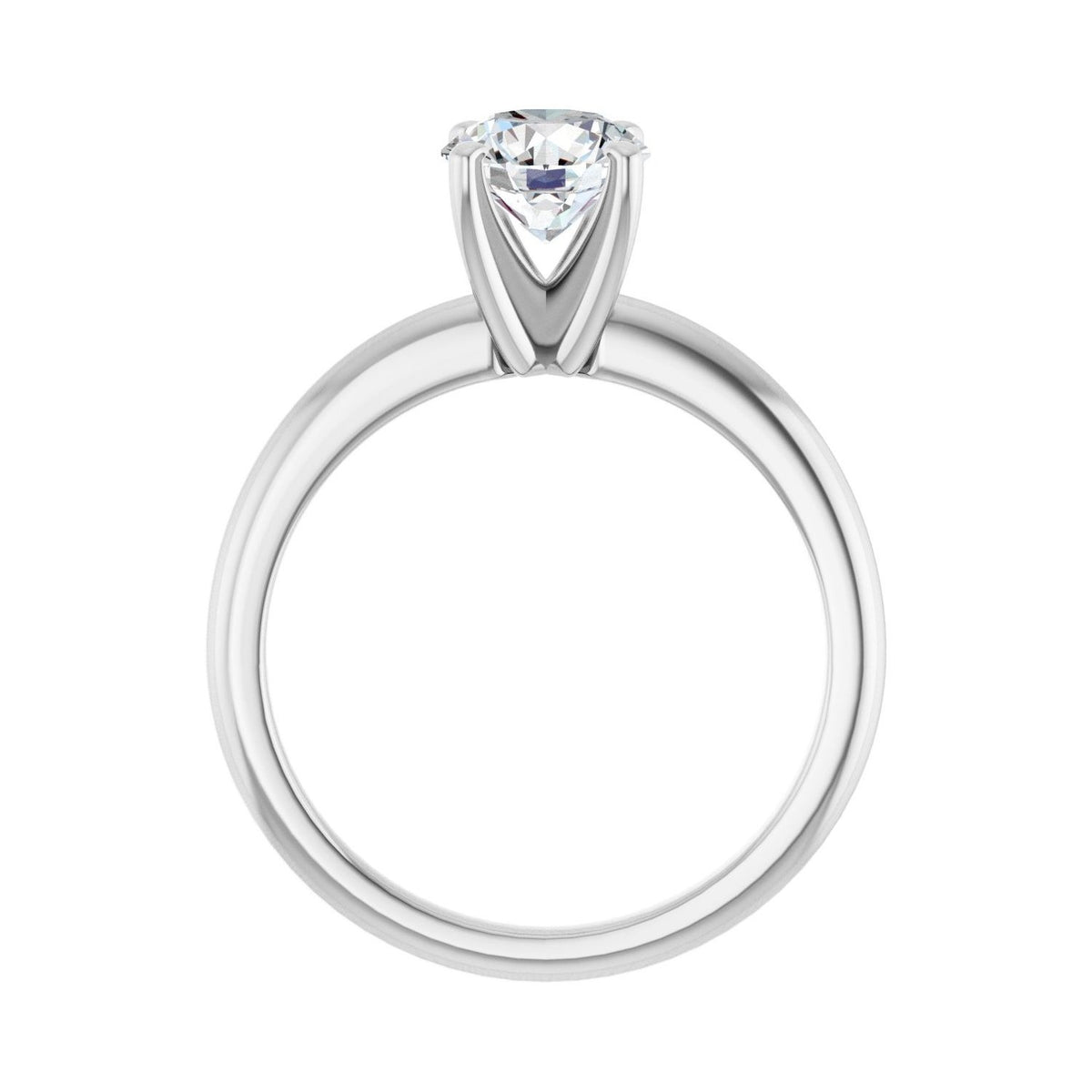 Sapphire Row Lab-Grown Round Diamond Solitaire Engagement Ring - 14K White Gold, 1 ctw (view 2)