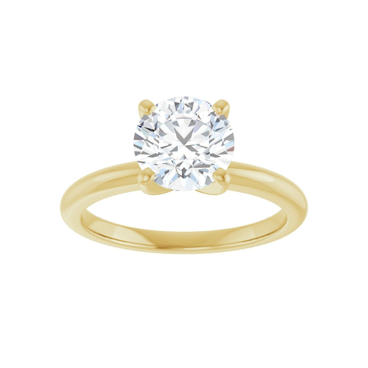 Sapphire Row Lab-Grown Round Diamond Solitaire Engagement Ring - 14K Yellow Gold, 1 1/2 ctw (view 3)