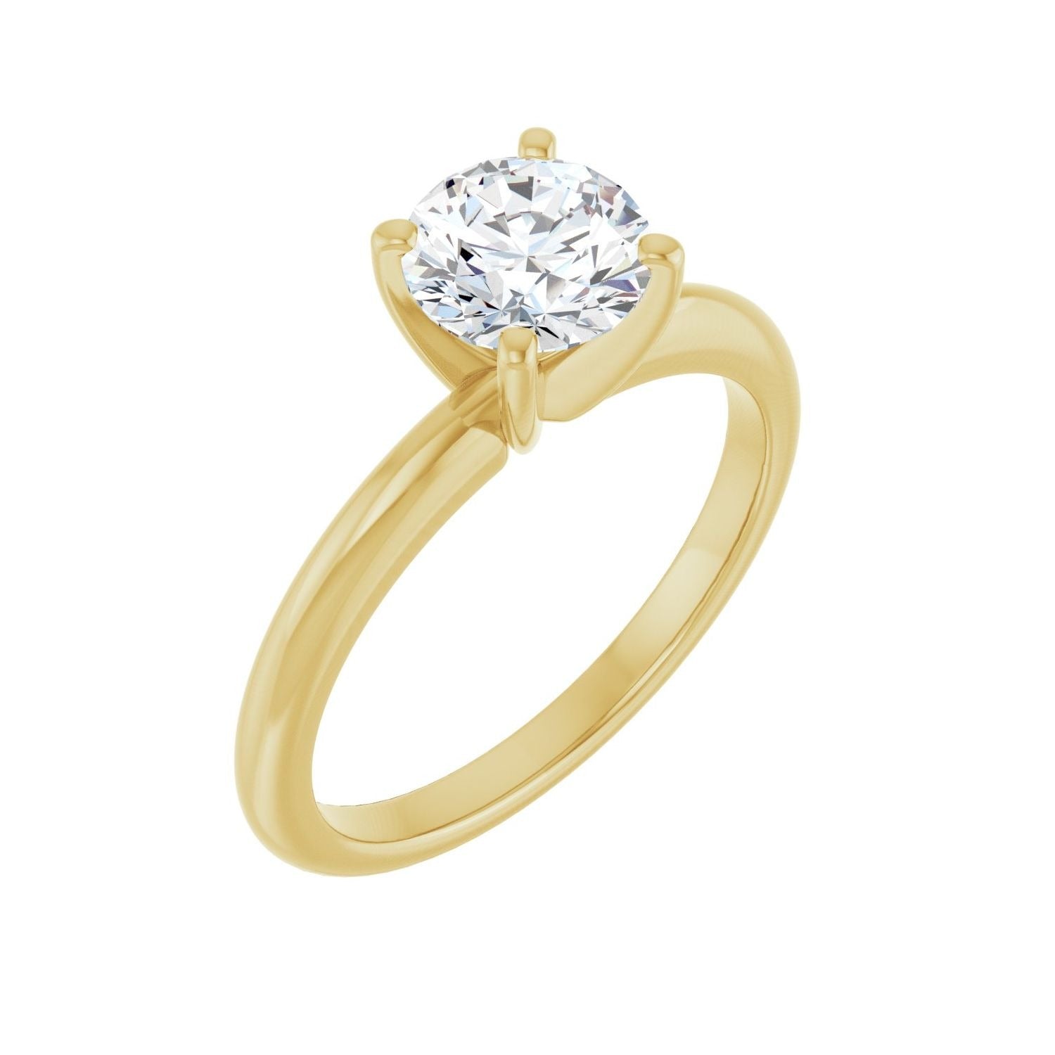 Sapphire Row Lab-Grown Round Diamond Solitaire Engagement Ring - 14K Yellow Gold, 1 ctw