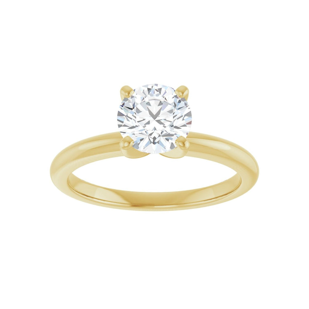 Sapphire Row Lab-Grown Round Diamond Solitaire Engagement Ring - 14K Yellow Gold, 1 ctw (view 3)