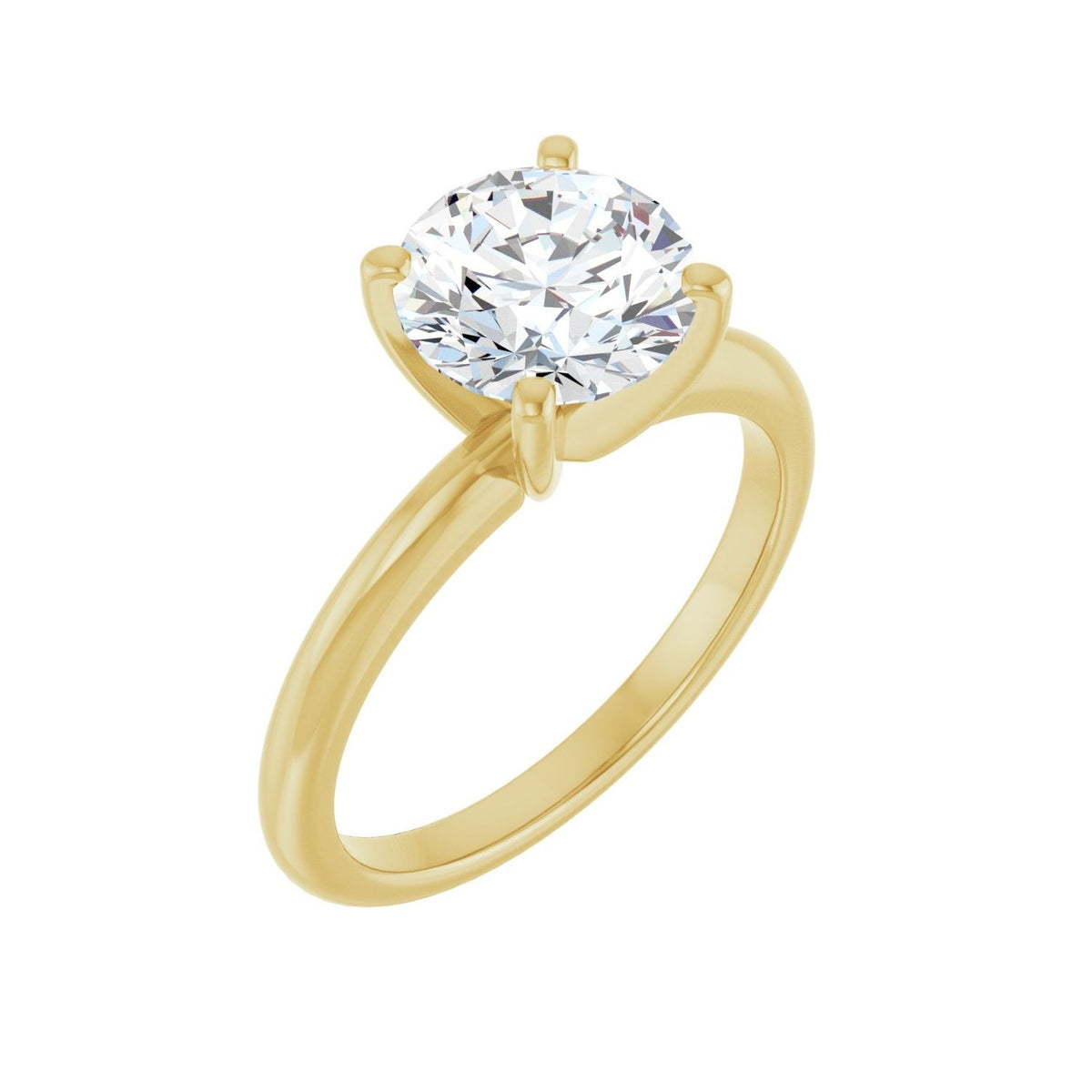 Sapphire Row Lab-Grown Round Diamond Solitaire Engagement Ring - 14K Yellow Gold, 2 ctw