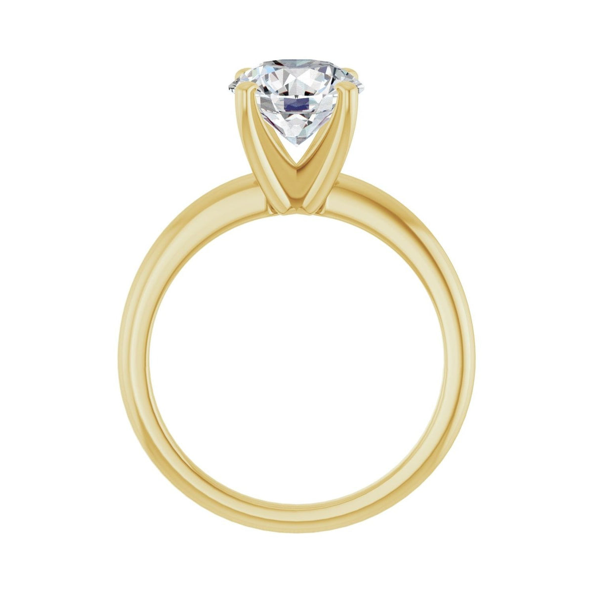 Sapphire Row Lab-Grown Round Diamond Solitaire Engagement Ring - 14K Yellow Gold, 2 ctw (view 2)
