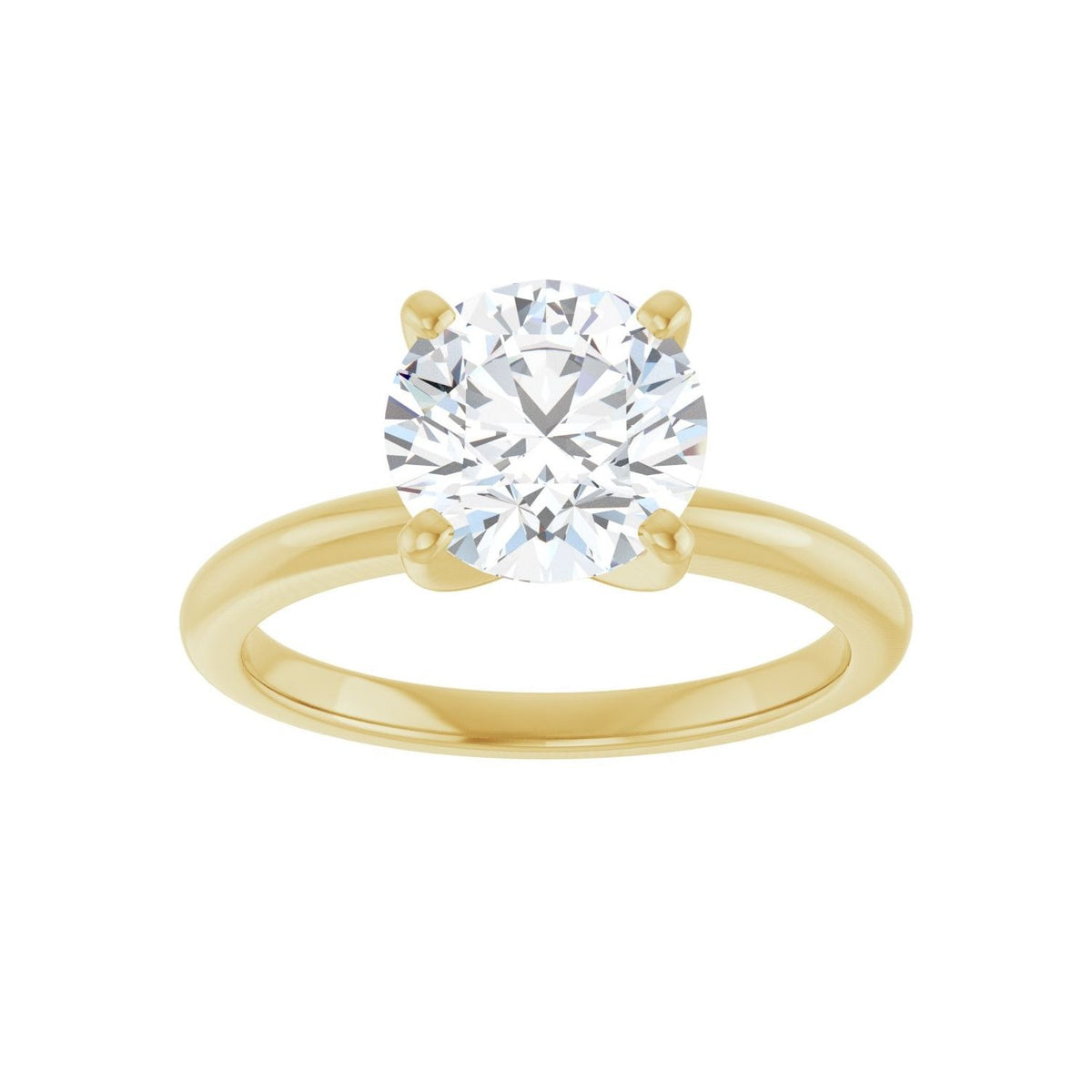 Sapphire Row Lab-Grown Round Diamond Solitaire Engagement Ring - 14K Yellow Gold, 2 ctw (view 3)