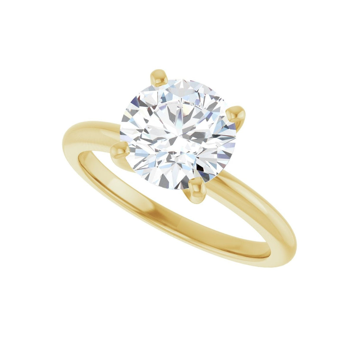 Sapphire Row Lab-Grown Round Diamond Solitaire Engagement Ring - 14K Yellow Gold, 2 ctw (view 5)