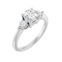 Sapphire Row Lab-Grown Round Diamond Three-Stone Engagement Ring - 14K White Gold, 1 1/4 ctw