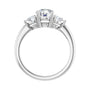 Sapphire Row Lab-Grown Round Diamond Three-Stone Engagement Ring - 14K White Gold, 1 1/4 ctw (view 2)