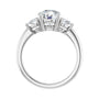 Sapphire Row Lab-Grown Round Diamond Three-Stone Engagement Ring - 14K White Gold, 1 3/4 ctw (view 2)