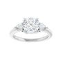 Sapphire Row Lab-Grown Round Diamond Three-Stone Engagement Ring - 14K White Gold, 1 3/4 ctw (view 3)