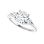 Sapphire Row Lab-Grown Round Diamond Three-Stone Engagement Ring - 14K White Gold, 1 3/4 ctw (view 5)
