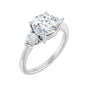 Sapphire Row Lab-Grown Round Diamond Three-Stone Engagement Ring - 14K White Gold, 2 1/4 ctw