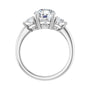 Sapphire Row Lab-Grown Round Diamond Three-Stone Engagement Ring - 14K White Gold, 2 1/4 ctw (view 2)