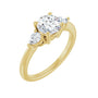 Sapphire Row Lab-Grown Round Diamond Three-Stone Engagement Ring - 14K Yellow Gold, 1 1/4 ctw