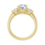 Sapphire Row Lab-Grown Round Diamond Three-Stone Engagement Ring - 14K Yellow Gold, 1 3/4 ctw (view 2)