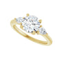 Sapphire Row Lab-Grown Round Diamond Three-Stone Engagement Ring - 14K Yellow Gold, 1 3/4 ctw (view 5)