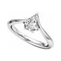Sapphire Row Lab-Grown Shield Diamond Hidden Halo-Style Engagement Ring - 14K White Gold, 1 ctw (view 5)