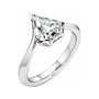 Sapphire Row Lab-Grown Shield Diamond Hidden Halo-Style Engagement Ring - 14K White Gold, 2 ctw