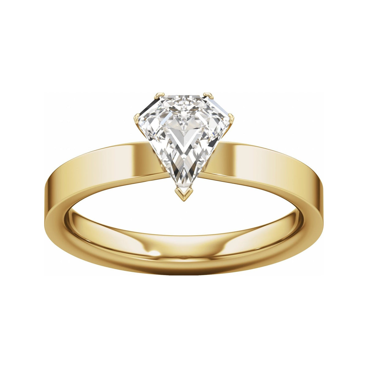Sapphire Row Lab-Grown Shield Diamond Solitaire Engagement Ring - 14K Yellow Gold, 1 ctw (view 3)