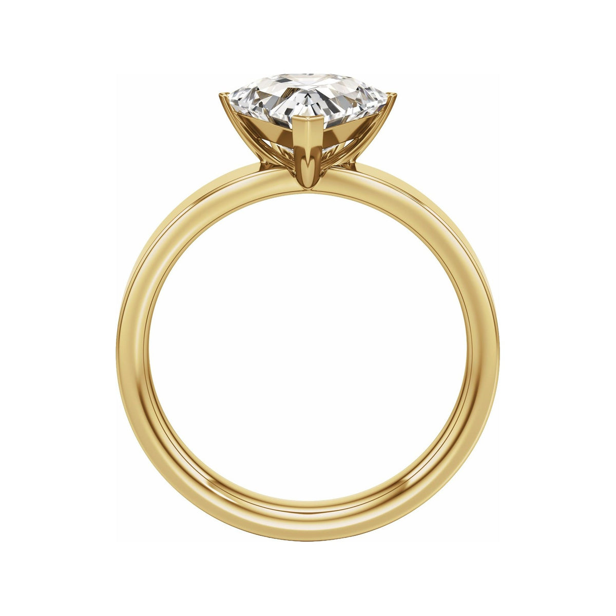 Sapphire Row Lab-Grown Shield Diamond Solitaire Engagement Ring - 14K Yellow Gold, 2 ctw (view 2)