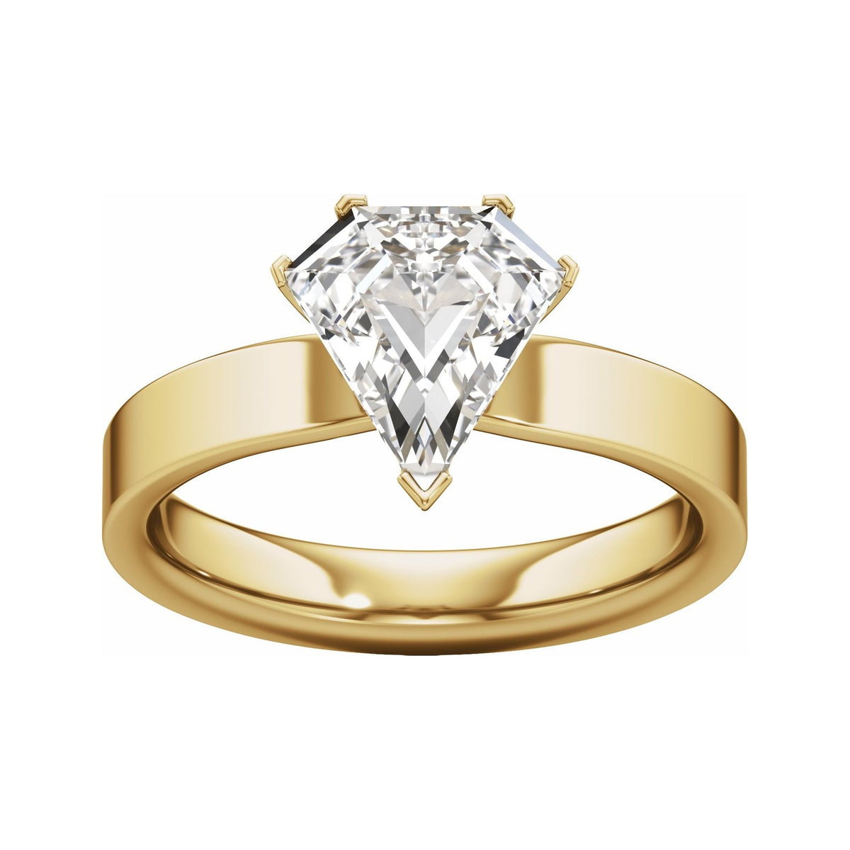 Sapphire Row Lab-Grown Shield Diamond Solitaire Engagement Ring - 14K Yellow Gold, 2 ctw (view 3)