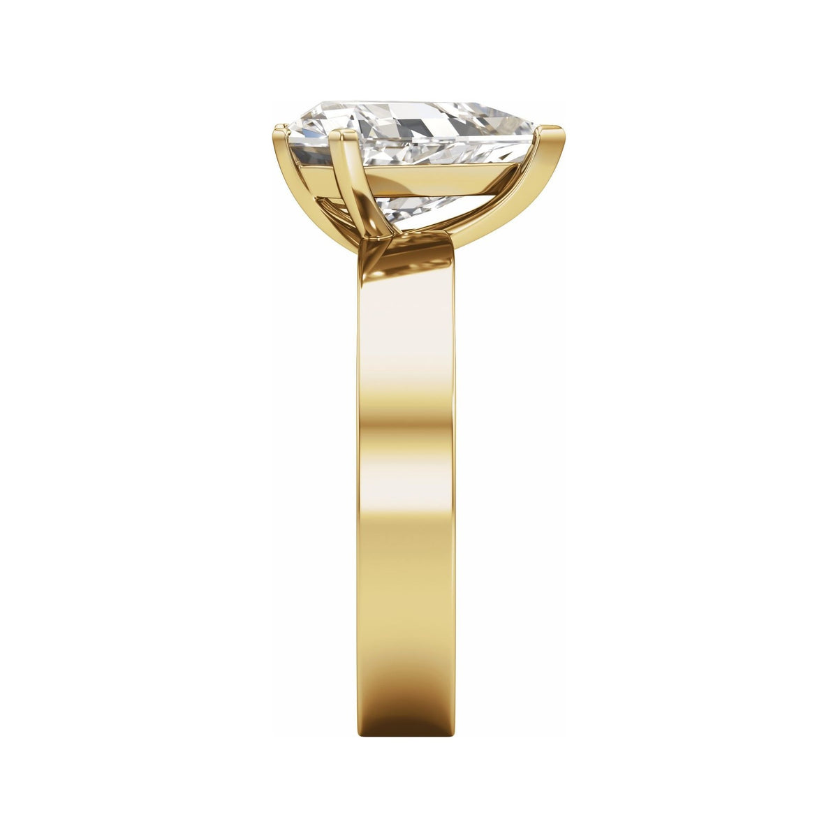 Sapphire Row Lab-Grown Shield Diamond Solitaire Engagement Ring - 14K Yellow Gold, 3 ctw (view 4)