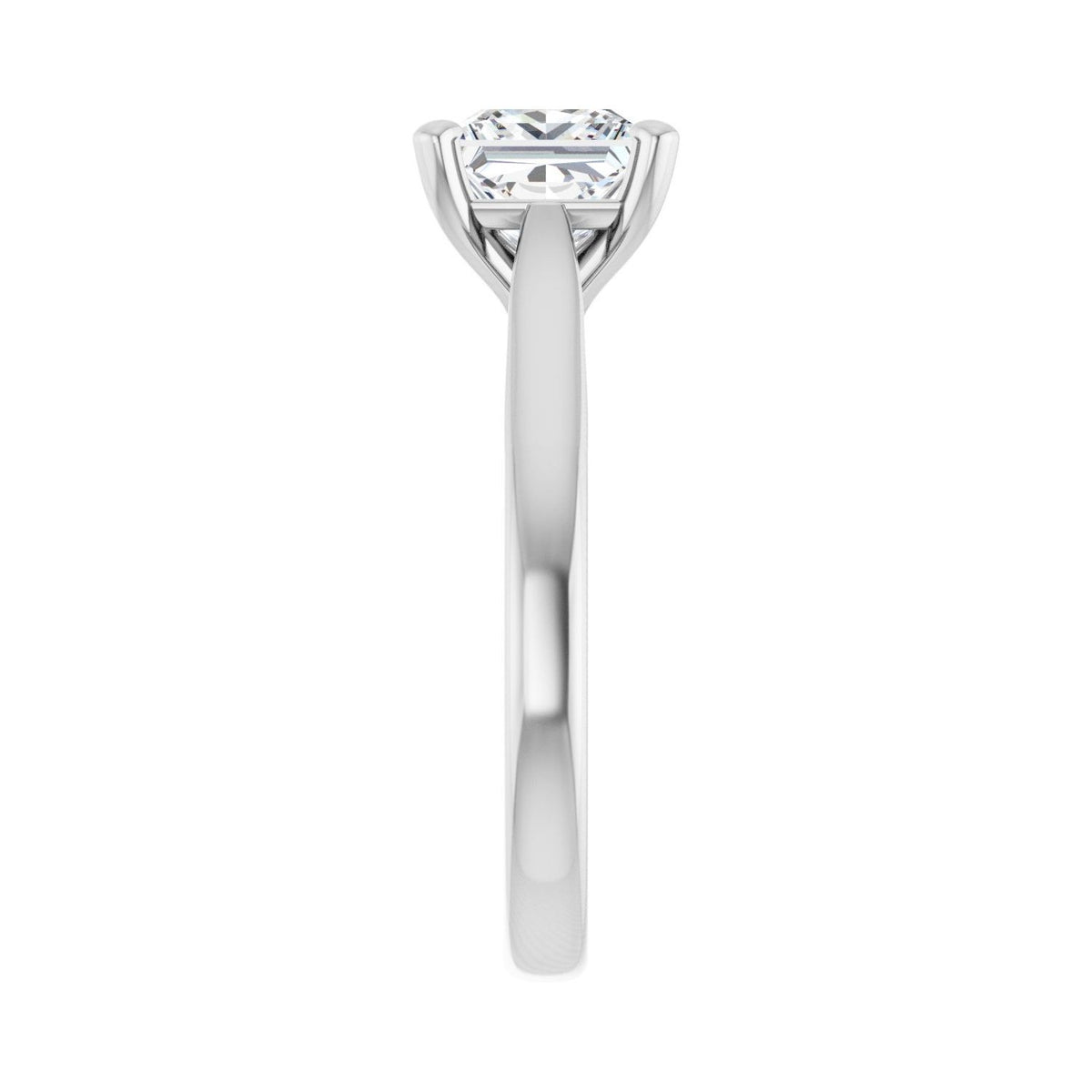 Sapphire Row Lab-Grown Princess-Cut Diamond Cathedral Solitaire Engagement Ring - 14K White Gold, 1 1/2 ctw (view 4)