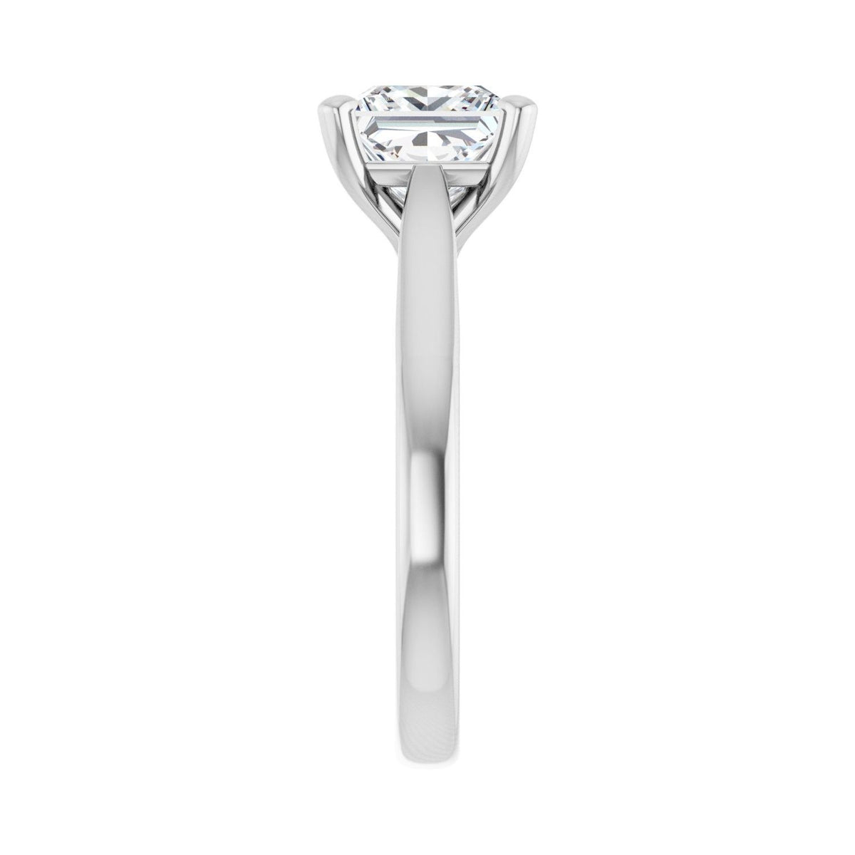 Sapphire Row Lab-Grown Princess-Cut Diamond Cathedral Solitaire Engagement Ring - 14K White Gold, 2 ctw (view 4)