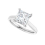 Sapphire Row Lab-Grown Princess-Cut Diamond Cathedral Solitaire Engagement Ring - 14K White Gold, 2 ctw (view 5)