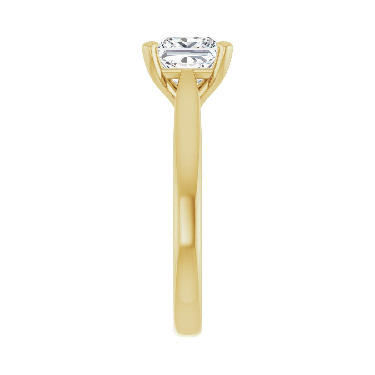 Sapphire Row Lab-Grown Princess-Cut Diamond Cathedral Solitaire Engagement Ring - 14K Yellow Gold, 1 1/2 ctw (view 4)