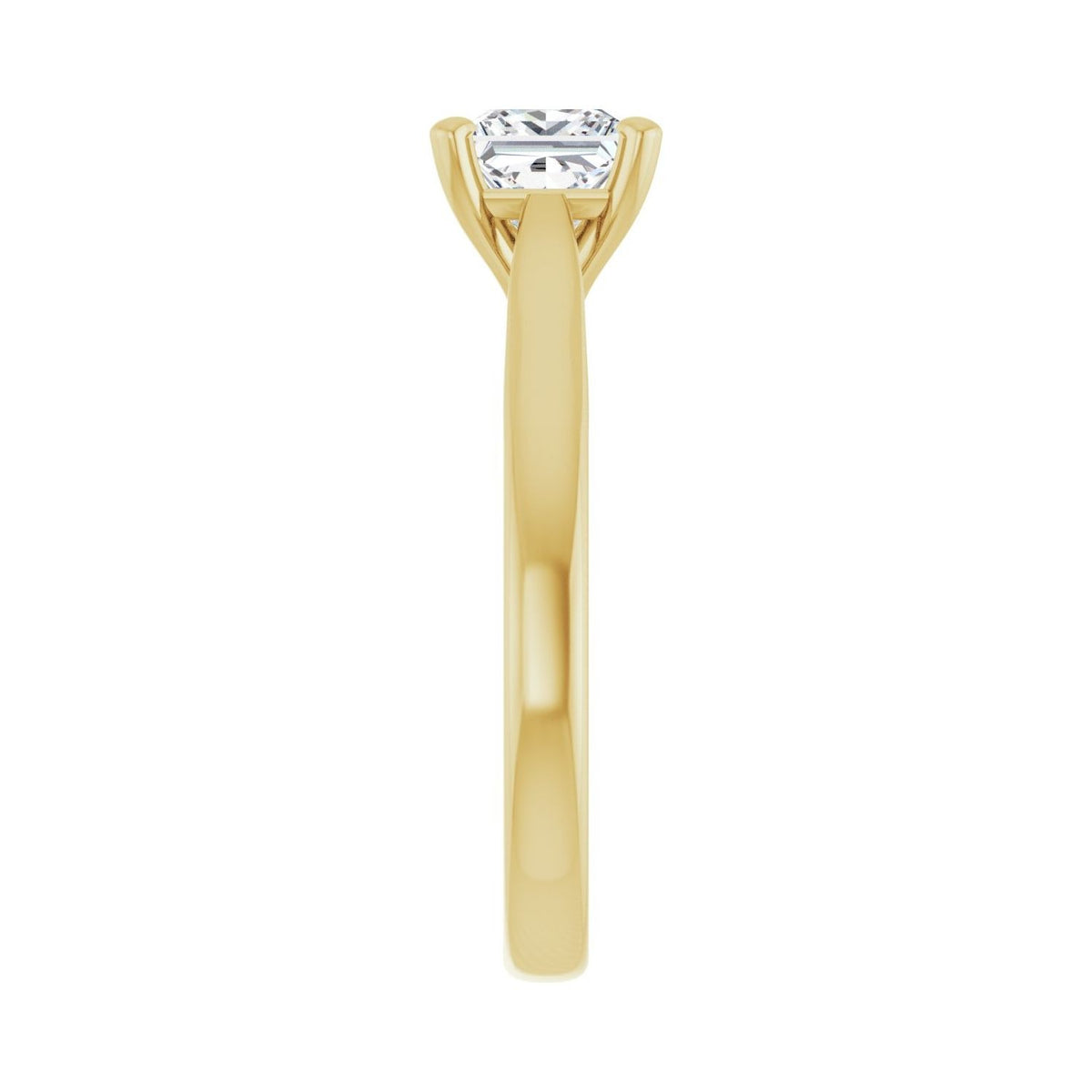 Sapphire Row Lab-Grown Princess-Cut Diamond Cathedral Solitaire Engagement Ring - 14K Yellow Gold, 1 ctw (view 4)
