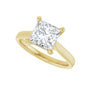 Sapphire Row Lab-Grown Princess-Cut Diamond Cathedral Solitaire Engagement Ring - 14K Yellow Gold, 2 ctw (view 5)