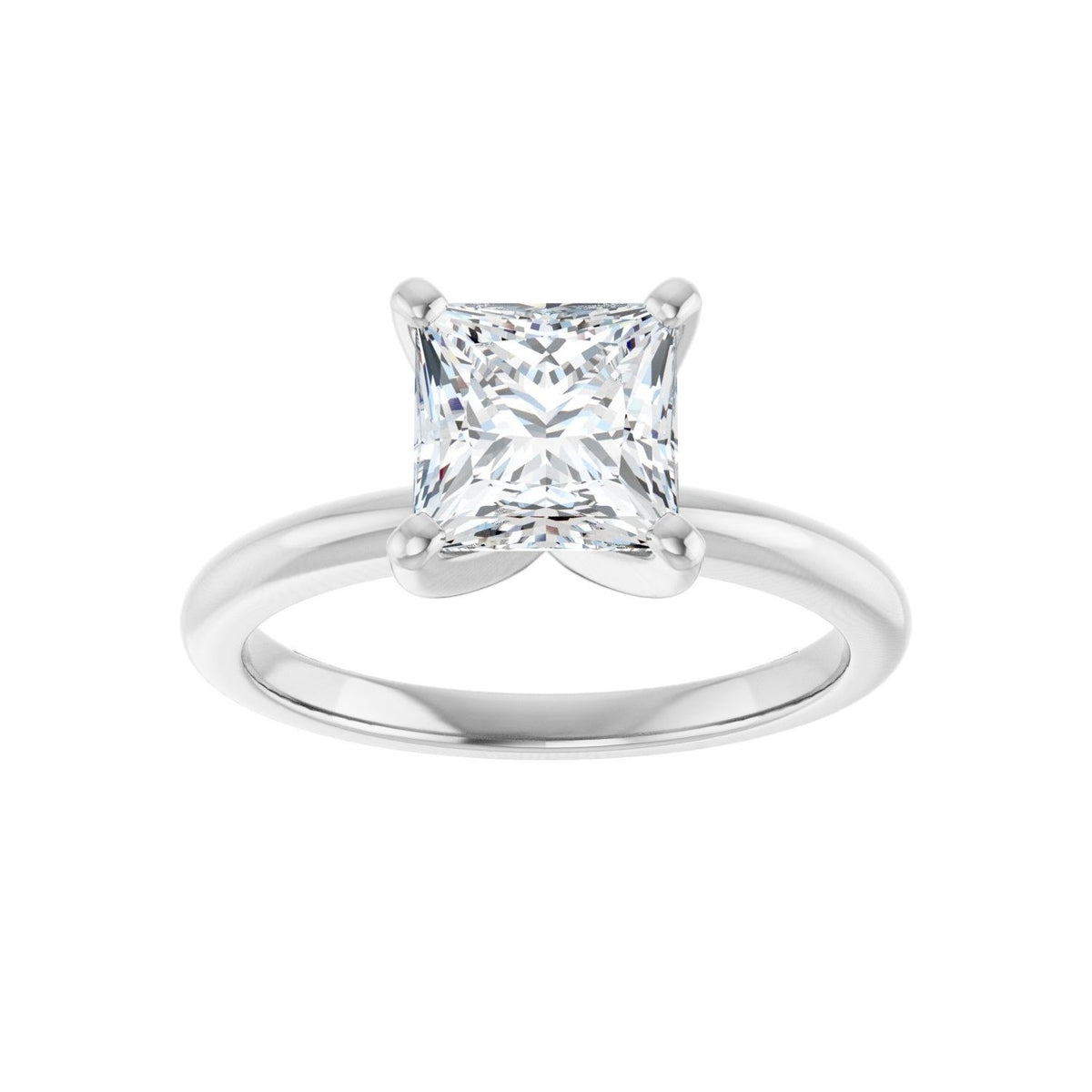 Sapphire Row Lab-Grown Princess-Cut Diamond Solitaire Engagement Ring - 14K White Gold, 1 1/2 ctw (view 3)
