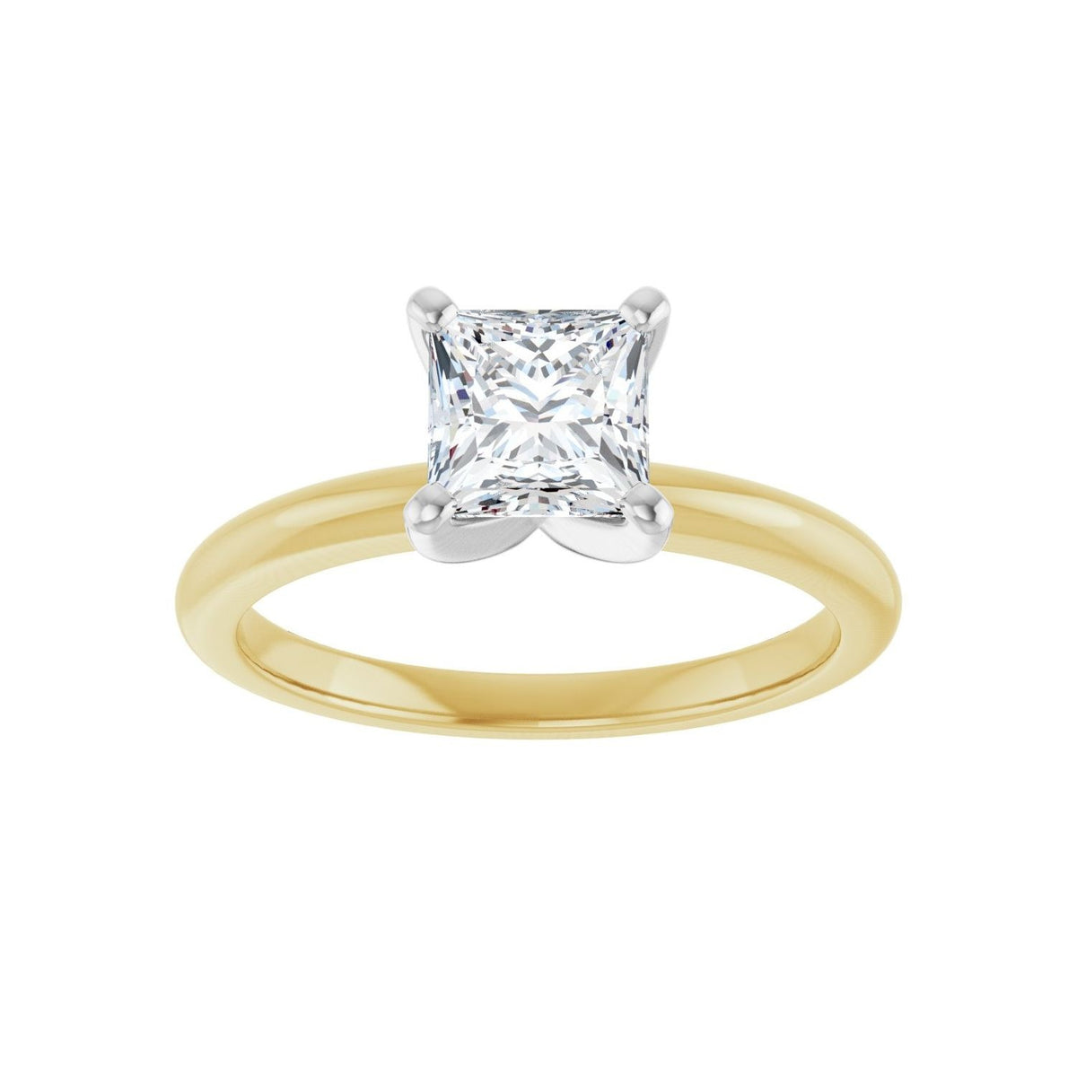 Sapphire Row Lab-Grown Princess-Cut Diamond Solitaire Engagement Ring - 14K Yellow & White Gold, 1 ctw (view 3)