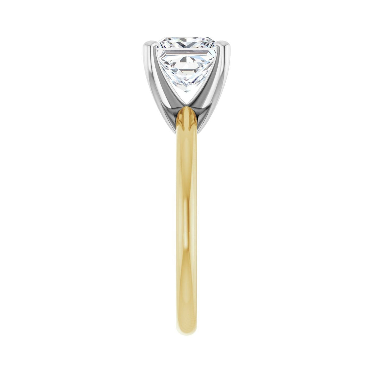 Sapphire Row Lab-Grown Princess-Cut Diamond Solitaire Engagement Ring - 14K Yellow & White Gold, 2 ctw (view 4)
