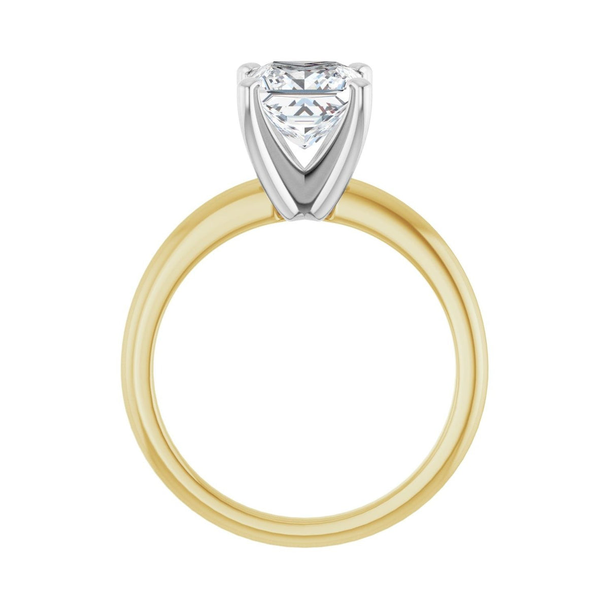 Sapphire Row Lab-Grown Princess-Cut Diamond Solitaire Engagement Ring - 14K Yellow & White Gold, 1 1/2 ctw (view 2)