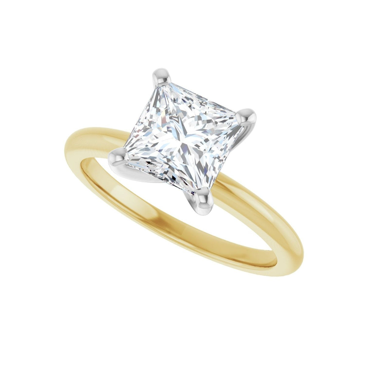 Sapphire Row Lab-Grown Princess-Cut Diamond Solitaire Engagement Ring - 14K Yellow & White Gold, 1 1/2 ctw (view 5)