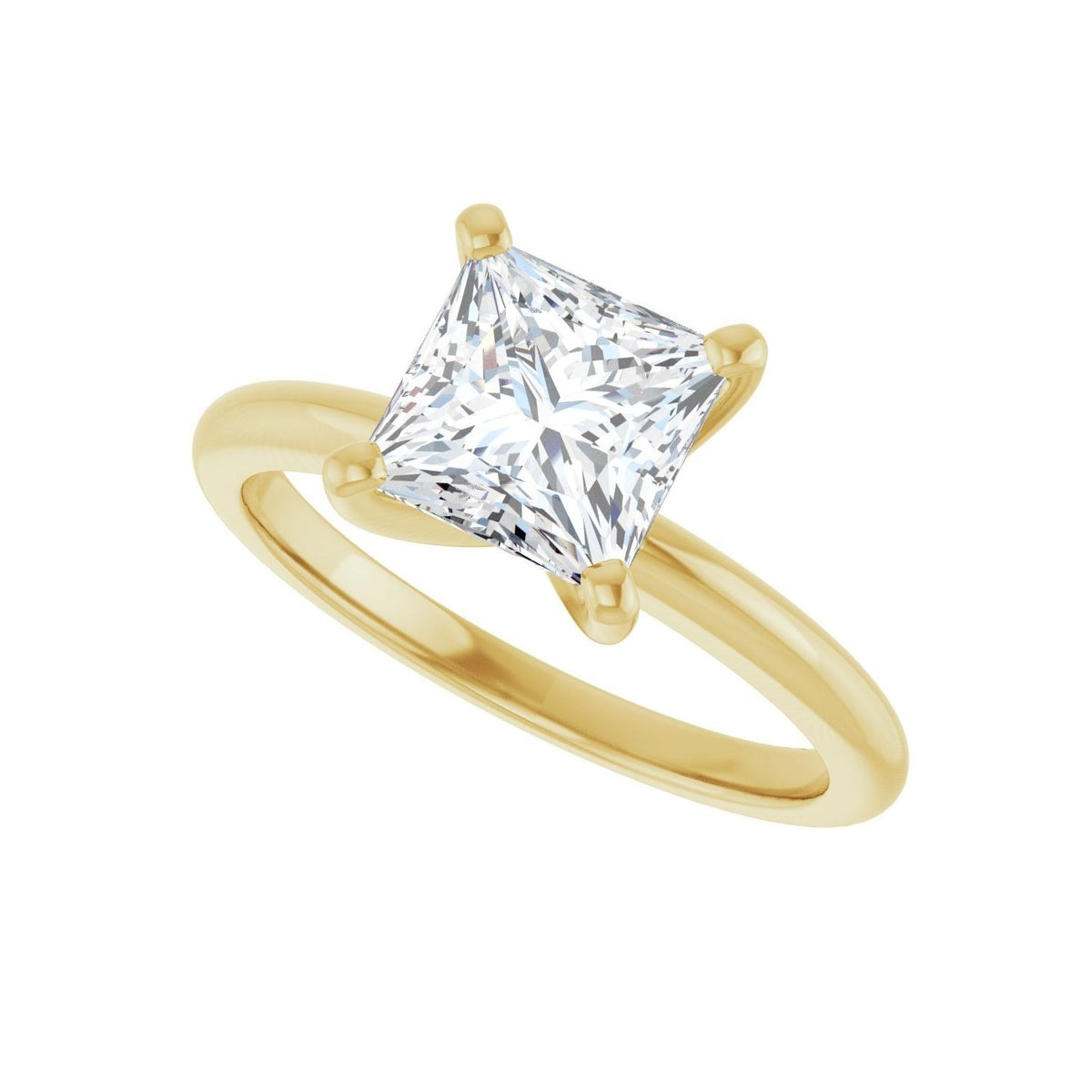 Sapphire Row Lab-Grown Princess-Cut Diamond Solitaire Engagement Ring - 14K Yellow Gold, 1 1/2 ctw (view 5)