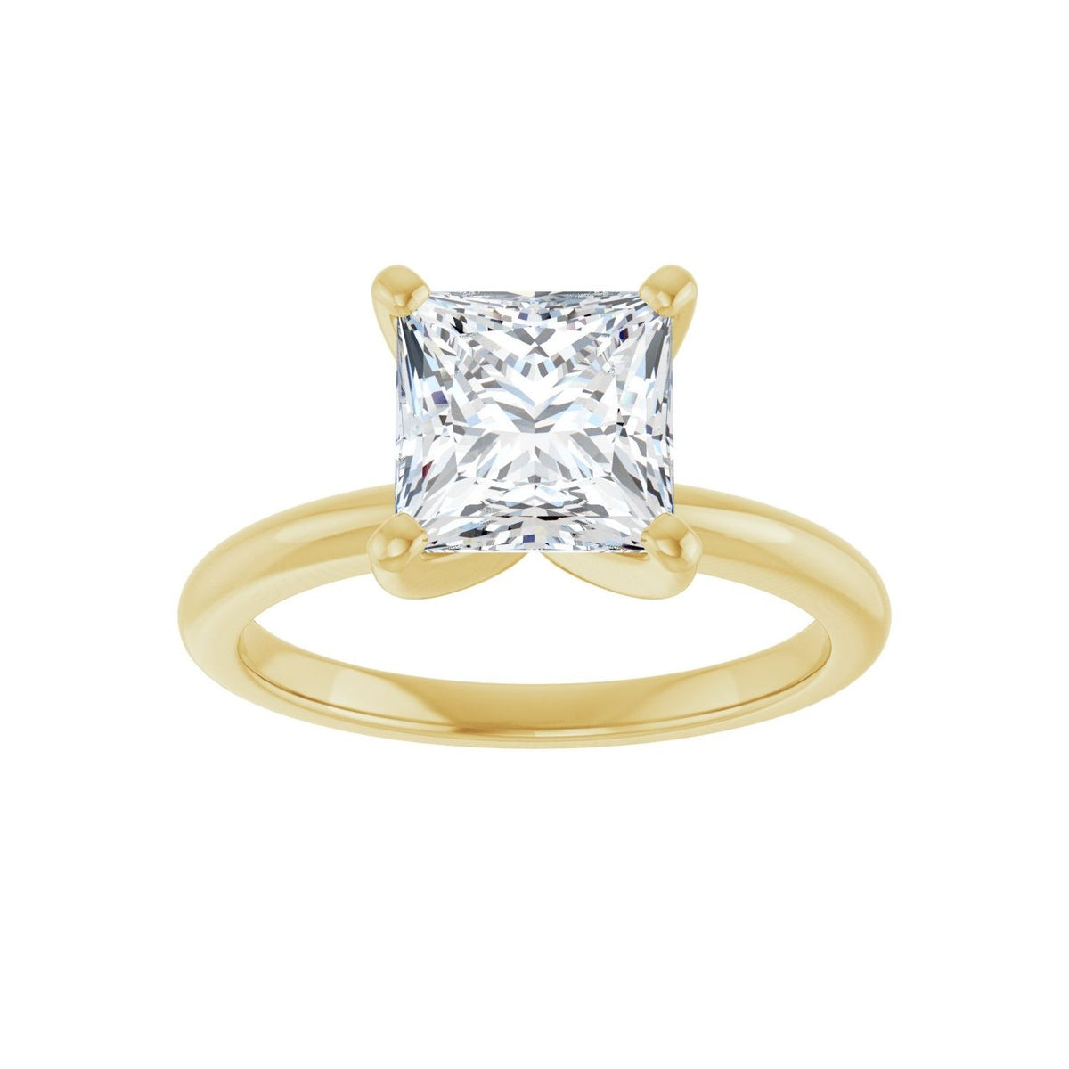 Sapphire Row Lab-Grown Princess-Cut Diamond Solitaire Engagement Ring - 14K Yellow Gold, 2 ctw (view 3)