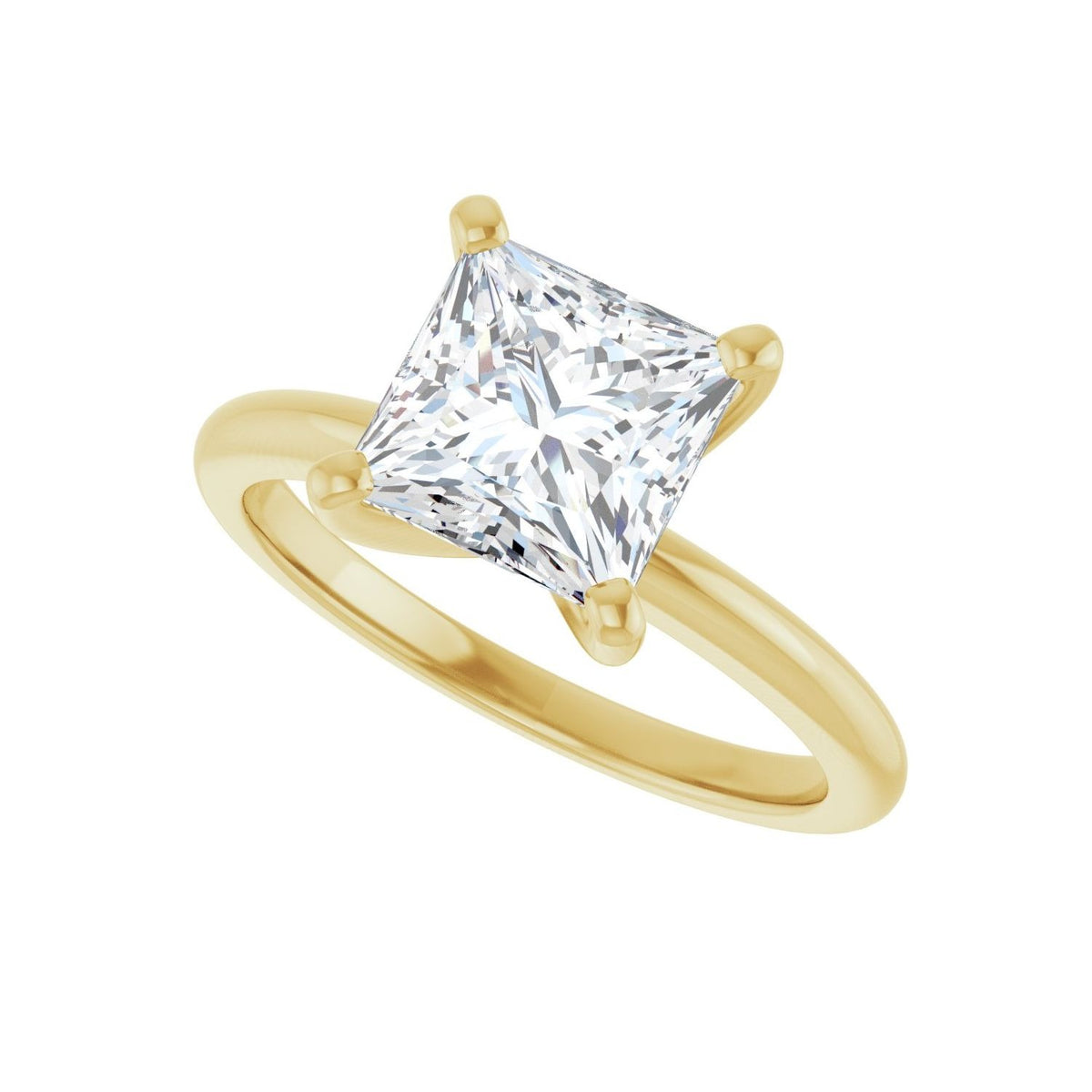 Sapphire Row Lab-Grown Princess-Cut Diamond Solitaire Engagement Ring - 14K Yellow Gold, 2 ctw (view 5)